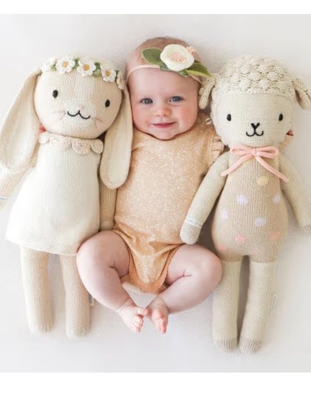 Cuddle & Kind 100% Cotton Yarn 20" Lucy The Lamb Plush Toy (NWOT)